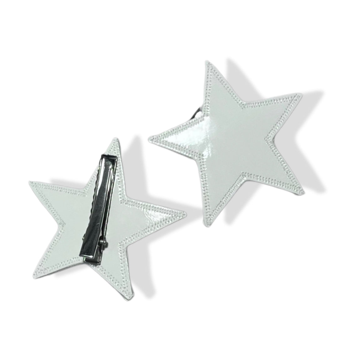 Black/White vinyl glossy star clips