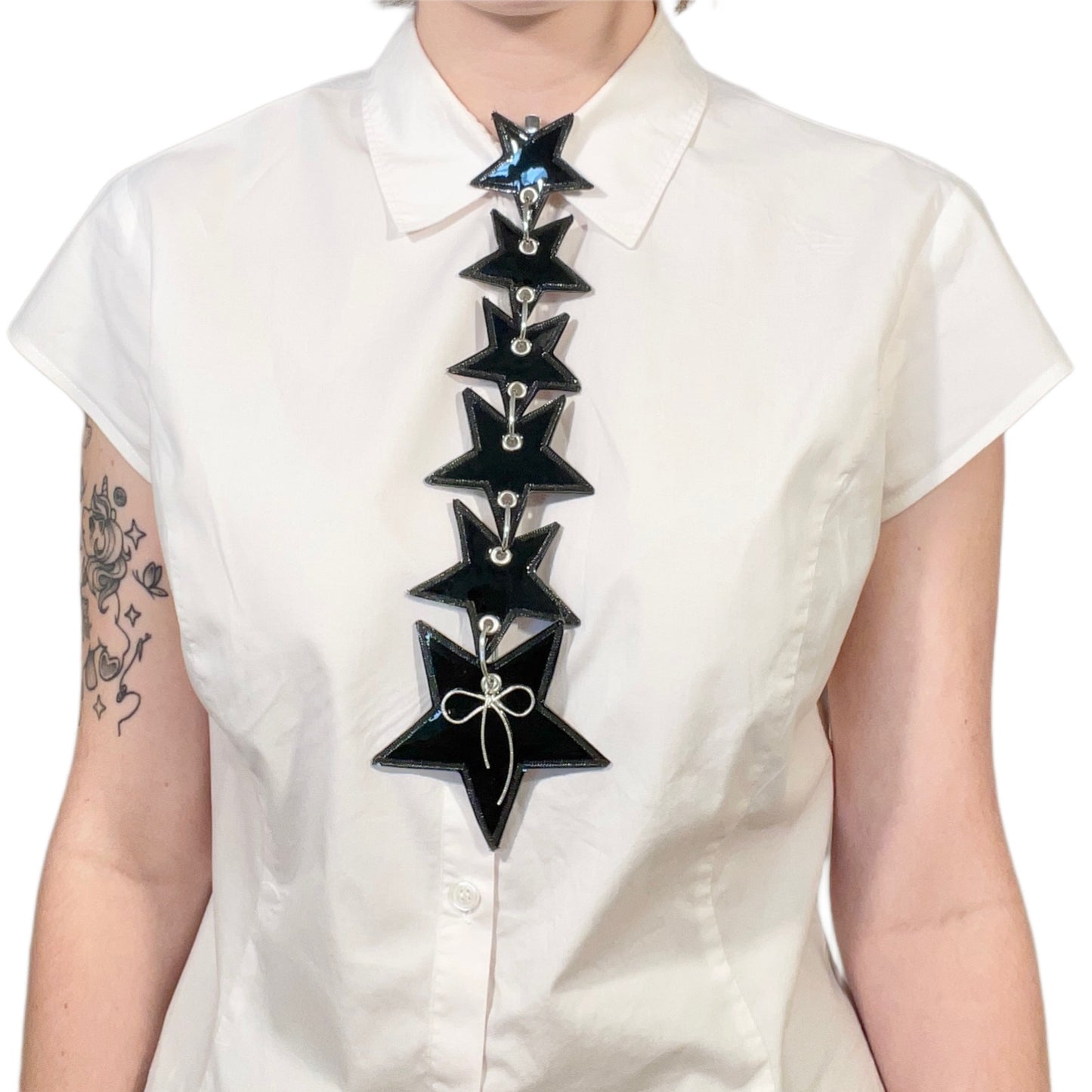 Vinyl Black Bow Star Tie