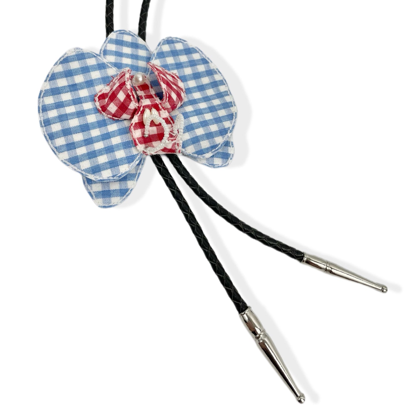 Gingham orchid flower bolo MADE TO ORDER