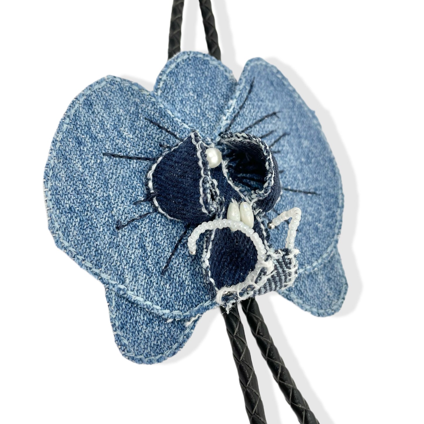 Denim orchid flower bolo MADE TO ORDER