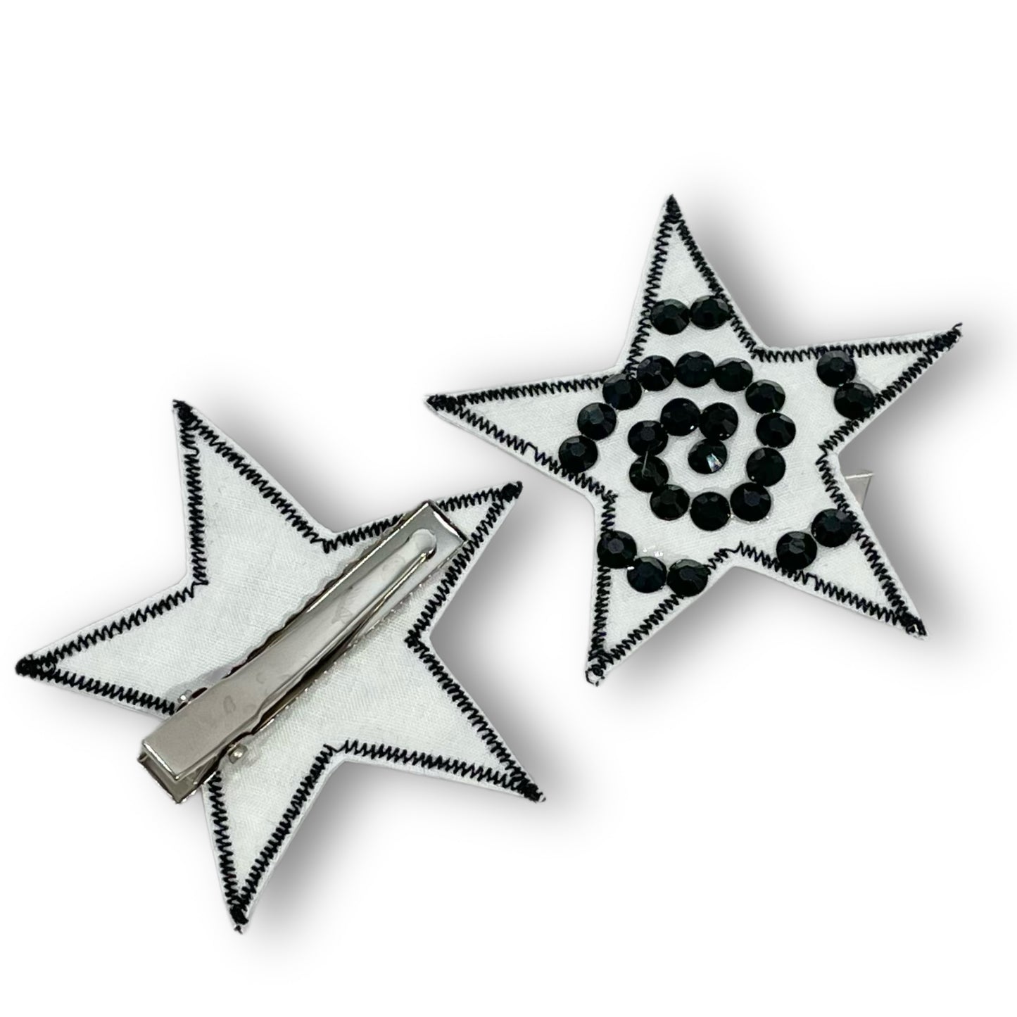 White Spiral star clips