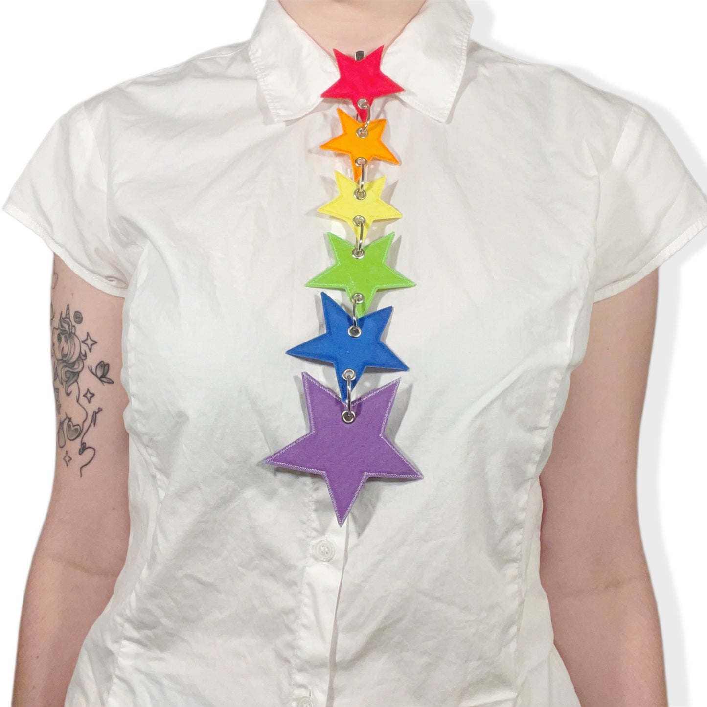 Vibrant Rainbow Star Tie