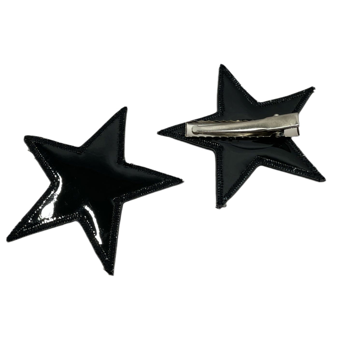 Black/White vinyl glossy star clips